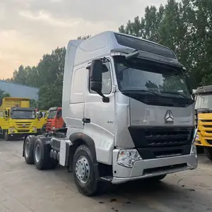 Sinotruk HOWO A7 6x4 traktör 2019 gümüş boyama 6x4 375HP oldukça kullanılan kamyon römork kafaları traktör 10 tekerlekler yüksek kalite