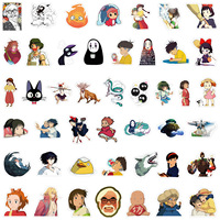 50 autocollants en PVC de dessins animés japonais Studio Ghibli, décorations imperméables pour carnets et agendas