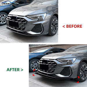 Splitter Labbro Anteriore AMP-Z <span class=keywords><strong>A3</strong></span> 8Y in Materiale Plastico Nero Lucido per Audi <span class=keywords><strong>A3</strong></span> 8Y Facelift <span class=keywords><strong>Sline</strong></span> 2025+ Accessori Auto - Product Image 2