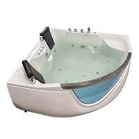 Baignoire balnéo ovale moderne en acrylique pour 2 personnes, 59 pouces, 8 jets, système de contrôle Balboa écologique, bain intelligent pour hôtel/villa/spa