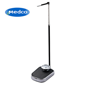 เครื่องชั่งน้ำหนักแบบกลไก รับน้ำหนักได้ 160 กก. พร้อมแกนวัดส่วนสูง สำหรับใช้ทางการแพทย์ ความแม่นยำ 1 กรัม ไม่ต้องใช้พลังงาน - Product Image 2