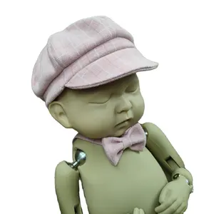 新生儿摄影用品帽子领结满月婴儿摄影道具鸭舌帽婴儿用品帽子