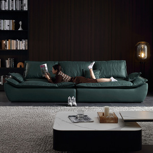Italian Minimalist Sail Sofa Frosted Tech Fabric Designer Down Filled Straight Fabric Sofa For Small Living Room - Product Image 4