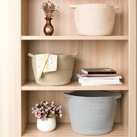 Panier à linge de luxe extra-large en coton tissé à la main pour sous-vêtements, chaussettes et vêtements de change, salon, chambre, salle de bain