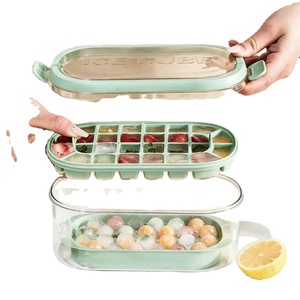 Moldes para Cubitos de Hielo Pequeños para Congelador, Paquete de 2 Bandejas para Cubitos de Hielo con Asa y Contenedor, Bandeja de Fácil Desmolde con 54 Rejillas - Product Image 1