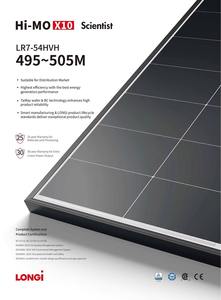 Moduli Pannelli Fotovoltaici Longi Hi-MO X10 <span class=keywords><strong>Scientist</strong></span> LR7-54HVH 182mm Monocristallino con Vetro Singolo e Cornice Nera 495W 500W 505W - Product Image 4