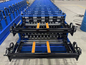 Китай, 960 <span class=keywords><strong>990</strong></span>, трапециевидная и гофрированная крыша, цинковая крыша, двухслойная железная листовая машина для производства рулона в FR - Product Image 4