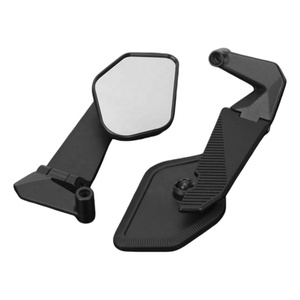 Nouvelles paires de rétroviseurs universels pour <span class=keywords><strong>moto</strong></span> en alliage d'aluminium avec lentille HD anti-distorsion noire et aile anti-vent <span class=keywords><strong>pliable</strong></span> - Product Image 4