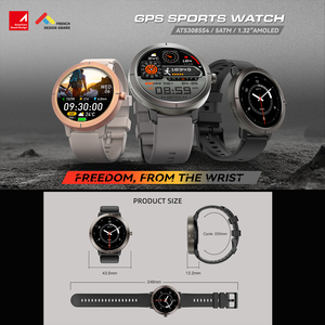 GPS 스마트 워치 ETB76 나침반 고도 1.32인치 아몰레드 스크린 5ATM 방수 남성 스포츠 피트니스 스마트워치 500mAh 배터리 GPS 탑재 - Product Image 2