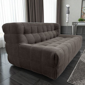 <span class=keywords><strong>Sofa</strong></span> dua dudukan cokelat modern untuk ruang tamu, berbahan <span class=keywords><strong>corduroy</strong></span> tanpa rangka, dengan busa vakum tekan, terkompresi. - Product Image 1