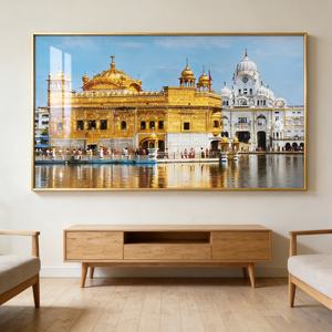 Art mural islamique pour la décoration de bureau et de maison, paysage architectural musulman, peinture en porcelaine de cristal, LED, vente en gros, personnalisé - Product Image 3