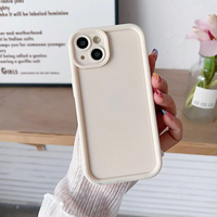 Coque de téléphone en TPU souple couleur bonbon anti-chute avec protection d'objectif d'appareil photo épaissie pour iPhone 16 15 14 13 12 11 Pro Max