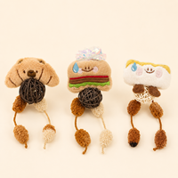 Ensemble de jouets pour chien Bakery, 3 styles : Peluche, Balle en rotin, Clochette, Jouet à froisser, Jouet à tirer, Jouet de poursuite, Jouet en forme de burger, Jouet en forme de pain, Jouet en forme d'ours, 9x8cm, Jouet pour animal de compagnie
