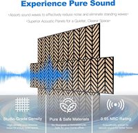 Lot de 16 panneaux acoustiques muraux 12x12 en polyester imitation bois, auto-adhésifs, insonorisants et absorbants le son, pour entrepôt extérieur
