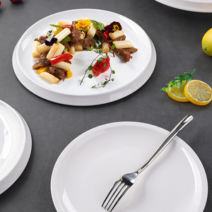 A5 White <b>Melamine</b> Tableware <b>Plates</b>, Restaurant and Hotel <b>Plates</b>, Creative Thickened Imitation Porcelain Deep <b>Plates</b>, Commercial - Product Image 2