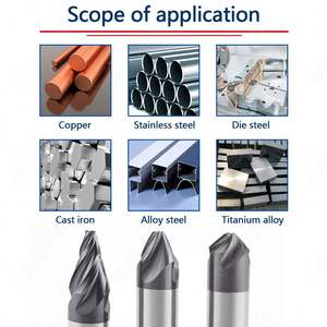 HRC60 Fraise à chanfreiner 90 degrés 4 cannelures Carbure Coin Fraise à chanfreiner Ébavurage 4 6mm Bords V Groove Router - Product Image 5