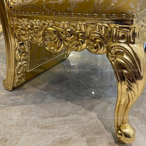Tùy Chỉnh Hoàng Gia Đồ Nội Thất Tay Khắc Ghế Ăn Với Cánh Tay <span class=keywords><strong>Victoria</strong></span> Sang Trọng Vàng Ghế Cho Phòng Ăn - Product Image 5