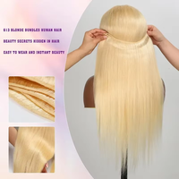 Extensions de cheveux humains vierges non traités blonds 613 lisses, en gros, tissage de cheveux à double trame, qualité usine