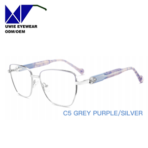 Lunettes de mode œil-de-<span class=keywords><strong>chat</strong></span> en métal sur mesure OEM, anti-lumière bleue, pour adultes unisexes, taille 54-17-145, par notre équipe de designers interne - Product Image 4