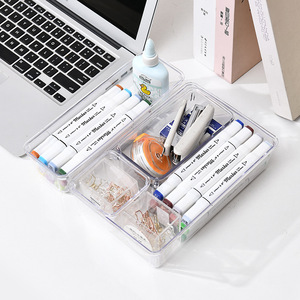 Juego de organizadores de cajones de plástico transparente de 4 tamaños, 25 uds., bandejas organizadoras versátiles para baño y tocador, para maquillaje, Oficina - Product Image 6