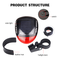 At Solar Energy lampu belakang sepeda, 2 LED lampu belakang untuk sepeda gunung, peringatan keselamatan, fitur tahan air lampu sepeda surya
