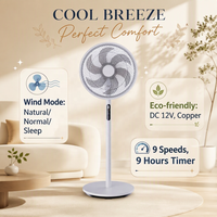 Kipas Angin DC 16 Inci 2-in-1, Kipas Lantai & Meja Hemat Energi dengan Remote Control, Mode Alami & Tidur