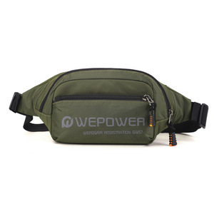 Sac banane/sac de poitrine unisexe léger en nylon pour le sport, avec logo personnalisé, motif lettres, fermeture éclair, résistant à l'eau, pour homme - Product Image 4