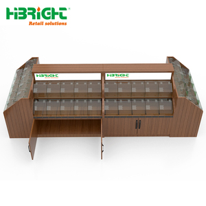 Estante de exhibición de alimentos a granel de madera para supermercado, mostrador de dulces con estantes tipo isla, contenedores de acrílico y gabinete de almacenamiento - Product Image 3