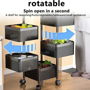 Organizador de varios niveles, organizador cuadrado de baño y cocina, cesta de almacenamiento de frutas y verduras, estante de almacenamiento de electrodomésticos con costura para sala de estar - Product Image 6