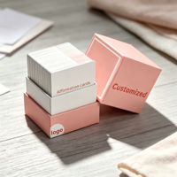 Cartes d'affirmation personnalisées pour la pleine conscience, pelliculage brillant, logo et boîte personnalisés, jeu de cartes à messages positifs pour cadeau