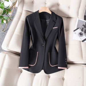 Women's Blazer Beige Slim Fit Anti-Wrinkle Formal Business Top Spring Style - Product Image 2