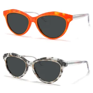 2024 High Quality Niche Fashion Cat-Eye Men women Optical Myopia Handmade Eyewear Pink Acetate Frame Sunglasses