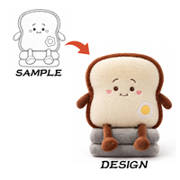 OEM, coussin en peluche personnalisé de haute qualité, motif de dessin animé, pain grillé, couverture, jouets en peluche, jouet mignon, design doux, fabricant de peluches personnalisées