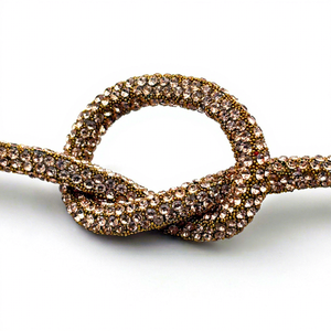 Cordon de perles de verre scintillantes de 4 mm couleur champagne, perles de <span class=keywords><strong>millet</strong></span>, tube de strass à fixer à chaud pour <span class=keywords><strong>chaussures</strong></span>, bande de strass DIY - Product Image 4