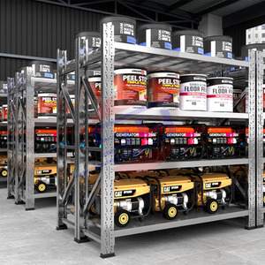 Rayonnage à palettes en acier sans boulons réglable à 4 niveaux, usage moyen durable pour entrepôt industriel, garage, étagères empilables - Product Image 3