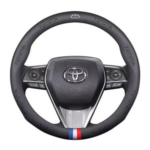 Funda para Volante de Coche de Color Rojo, Cuero y Fibra de Carbono para Modificación de Automóviles - Product Image 4