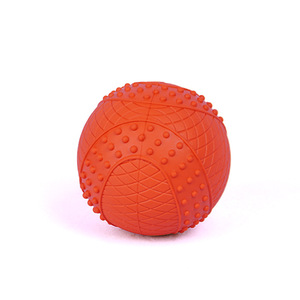 Pet Chew <b>Ball</b> Orange Rubber Teeth Cleaning Sound Making <b>Dog</b> Toy Large Size Interactive Training - Product Image 1