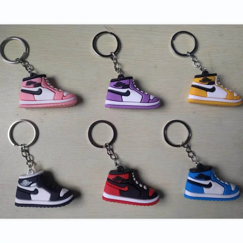 NBA Basketball sneaker with ring custom 3d anime keychain silicone plastic rubber pvc keychain bag accessories key holder Gift