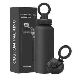 Custom Logo 32oz Double-Wall Vacuum Insulated Stainless Steel Gym <b>Water</b> <b>Bottle</b> Magnetic Phone Holder Lid New Arrival Travel - Product Image 1