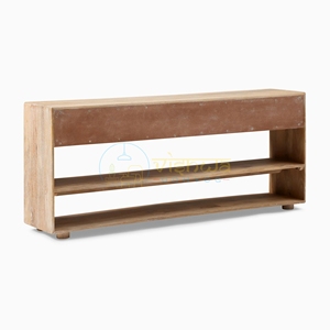 Modern Natural Wood TV <b>Unit</b> with Dual Drawers and <b>Open</b> <b>Shelves</b> Minimalist Scandinavian Entertainment Console Living Room - Product Image 4