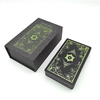Jeu de cartes de tarot personnalisé en PVC écologique avec feuille d'or, cartes de divination durables, boîte de jeu Eurogame avec guide pour le jeu