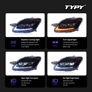 Feux avant LED TYPY pour Toyota Vios 2008-2013 avec feux de jour et clignotants séquentiels - Product Image 4