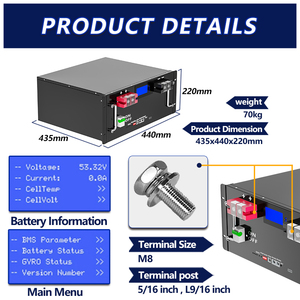 48V 100AH Home Solar <b>Energy</b> <b>Storage</b> <b>System</b> Rack Mounted Supply Built-In RS485 Bms Display 48V 51.2V 100ah Lifepo4 Battery Pack - Product Image 3