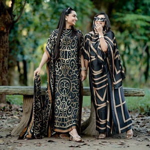 2024 più popolare stampa Burka aperta davanti Abaya donna abito musulmano Abaya donna Muslim Dress cappotto da donna - Product Image 2