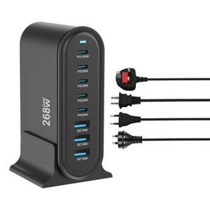 Station de charge multiport 8 ports 268W Super Rapide 5C3A pour Ordinateur Portable/<span class=keywords><strong>Apple</strong></span>/iPhone 17/16/Android/Type <span class=keywords><strong>C</strong></span> PD 100W Adaptateur Secteur - Product Image 6