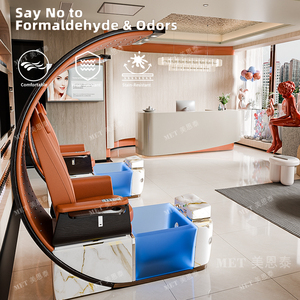 Silla de pedicura eléctrica reclinable con TRONO DE Spa de masaje completo profesional de lujo moderno para salón de uñas con Plomería - Product Image 5