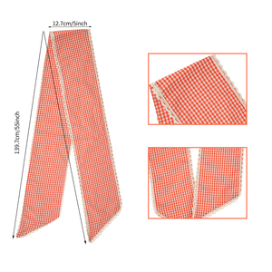 Pita Dekorasi Pintu Depan untuk Pernikahan, Liburan, Pesta, Bundel Pita, Hiasan Dalam Ruangan, Gaya Farmhouse, Motif Kotak-kotak, Renda, Karangan Bunga - Product Image 2
