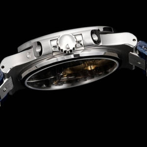 Reloj Automático Cuadrado para Hombre con Bisel con Detalles de Diamantes, Esfera Vertical Negra y Azul, con Fase Lunar, Cronógrafo, Reloj Mecánico - Product Image 3