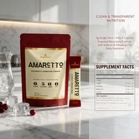 Aeglwell Amaretto Poudre d'électrolytes 30 sachets individuels Zéro calorie Boisson d'hydratation sportive OEM ODM Emballage et logo personnalisés