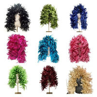 Boas de plumes de coq teintes de 2 mètres pour décorations de carnaval, de festivals et accessoires vestimentaires